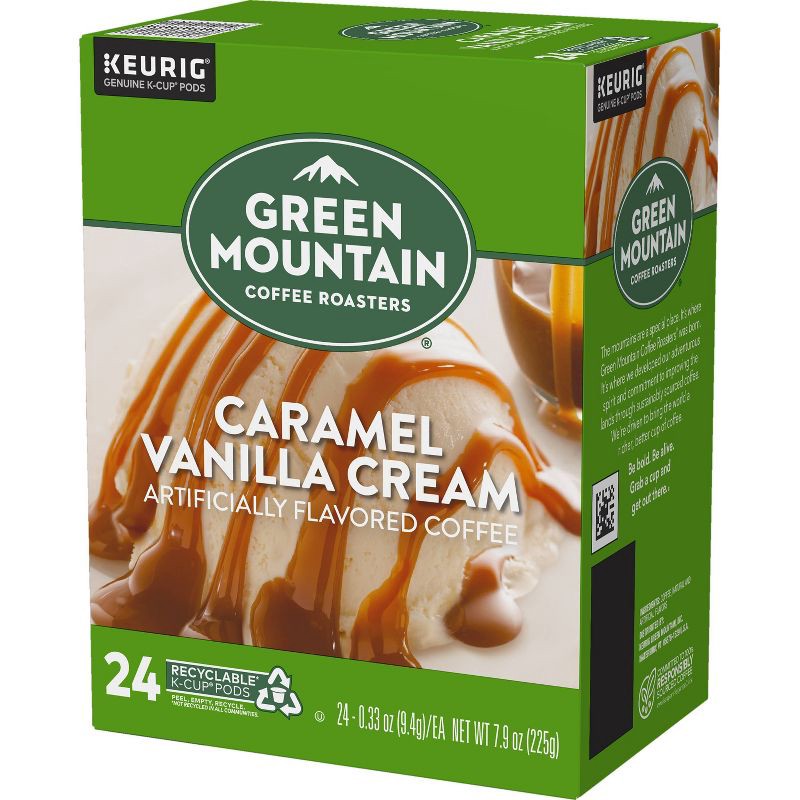 slide 5 of 9, 24ct Green Mountain Coffee Caramel Vanilla Cream Keurig K-Cup Coffee Pods Flavored Coffee Light Roast, 24 ct