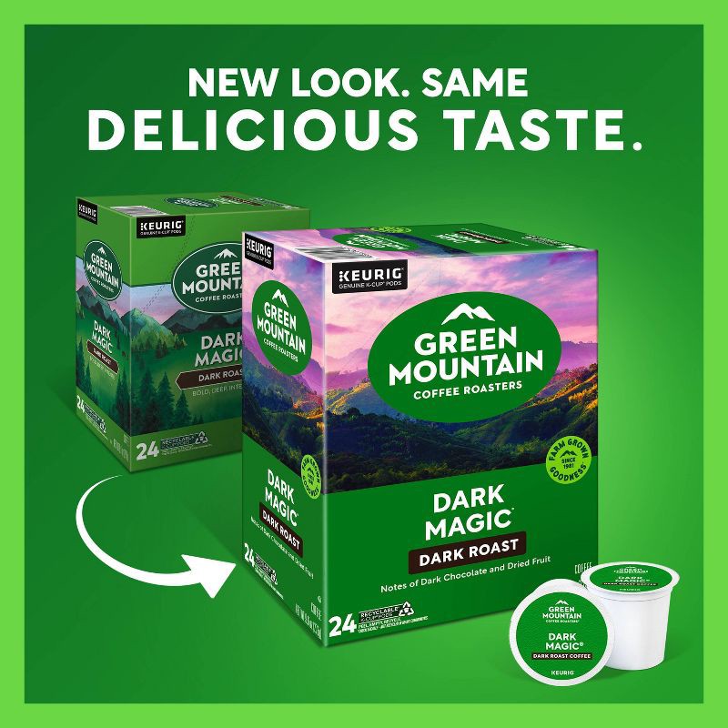slide 8 of 19, Green Mountain Coffee Dark Magic Keurig K-Cup Coffee Pods - Dark Roast - 24ct, 24 ct