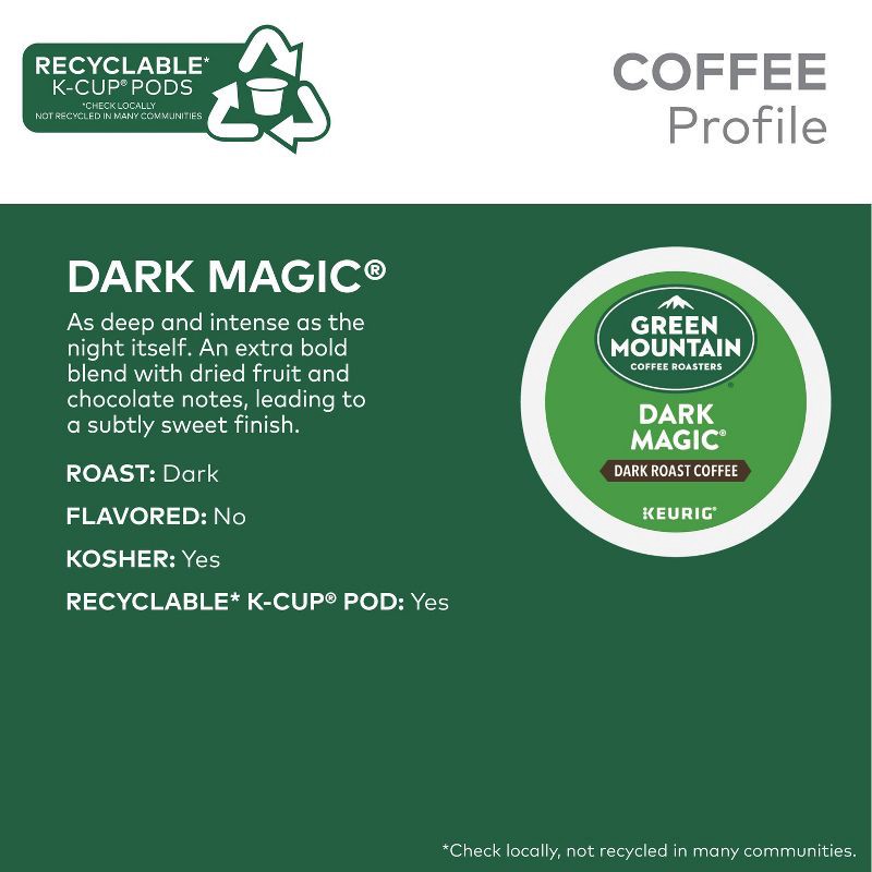 slide 3 of 13, Green Mountain Coffee Dark Magic Keurig K-Cup Coffee Pods - Dark Roast - 24ct, 24 ct