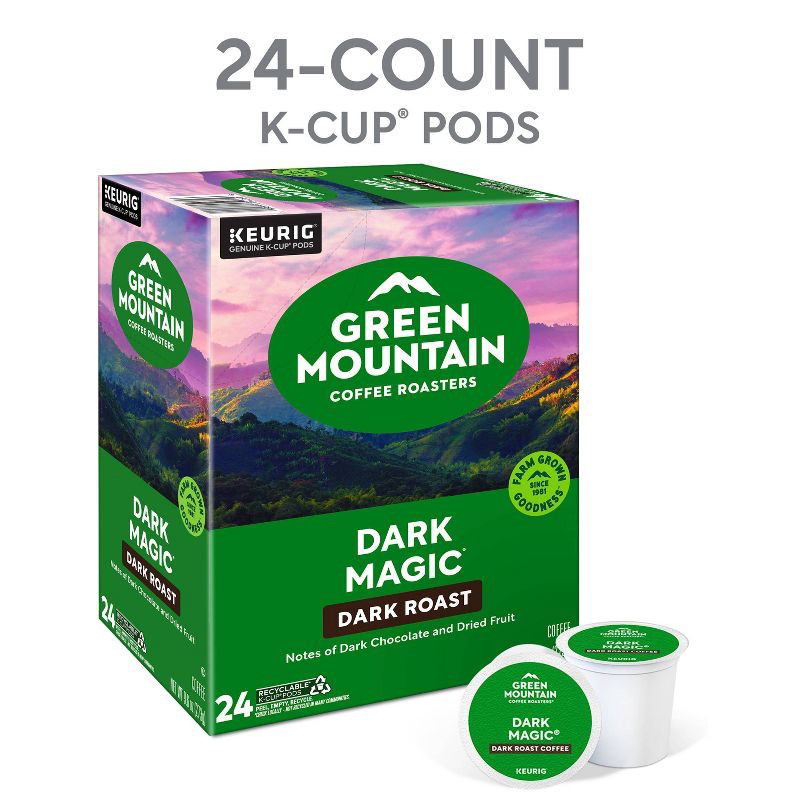 slide 12 of 19, Green Mountain Coffee Dark Magic Keurig K-Cup Coffee Pods - Dark Roast - 24ct, 24 ct