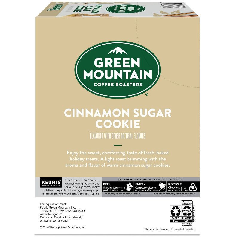 slide 8 of 12, 24ct Green Mountain Coffee Cinnamon Sugar Cookie Keurig K-Cup Coffee Pods Flavored Coffee Light Roast, 24 ct