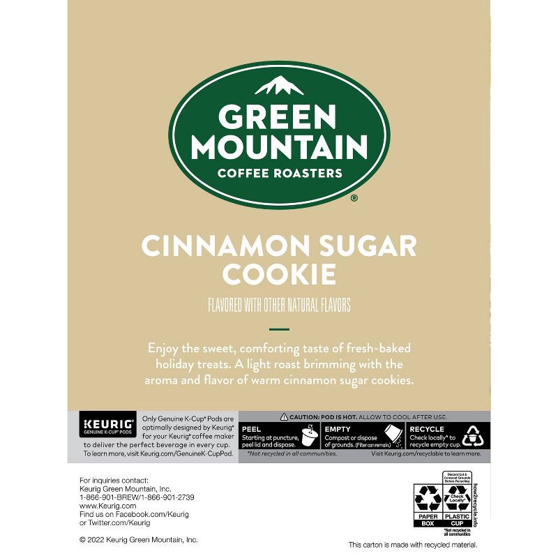 slide 7 of 12, Green Mountain Coffee Roasters Cinnamon Sugar Cookie Flavored Light Roast Keurig K-Cup Coffee Pods - 24ct, 24 ct