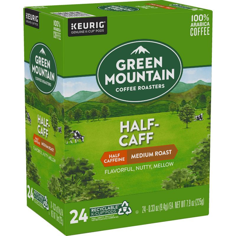slide 10 of 10, Green Mountain Coffee Half-Caff Keurig K-Cup Coffee Pods - Medium Roast - 24ct, 24 ct