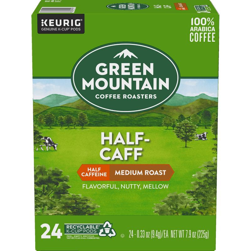 slide 8 of 10, Green Mountain Coffee Half-Caff Keurig K-Cup Coffee Pods - Medium Roast - 24ct, 24 ct