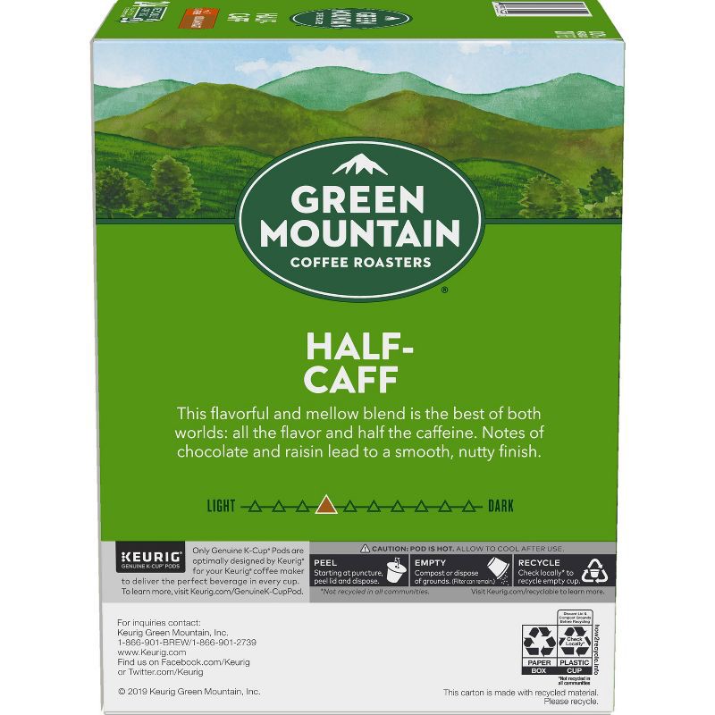slide 5 of 10, Green Mountain Coffee Half-Caff Keurig K-Cup Coffee Pods - Medium Roast - 24ct, 24 ct