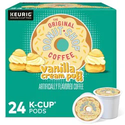 The Original Donut Shop Vanilla Cream Puff Medium Roast Keurig K-Cup Coffee Pods - 24ct
