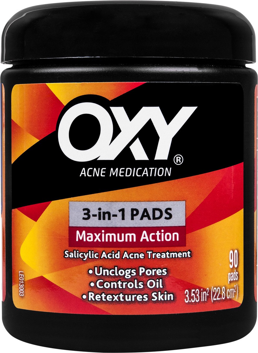 slide 3 of 6, Oxy Acne Medication Rapid Treatment Maximum Action 3-in-1 Pads, 90 ct