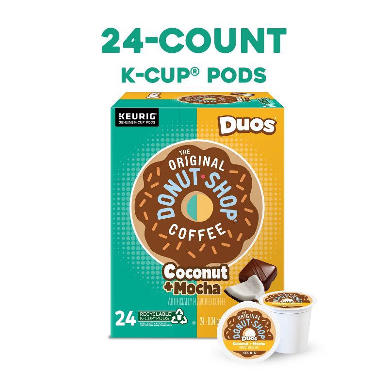 slide 2 of 17, The Original Donut Shop Duos Coconut + Mocha Keurig Single-Serve K-Cup Coffee Pods, Medium Roast Coffee - 24ct, 24 ct
