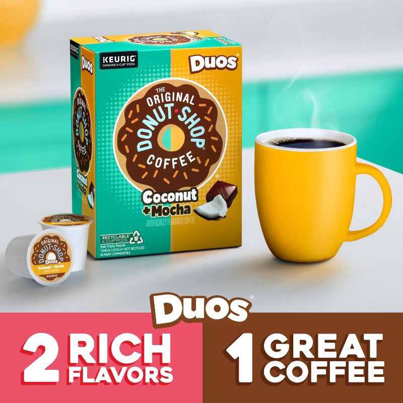 slide 3 of 17, The Original Donut Shop Duos Coconut + Mocha Keurig Single-Serve K-Cup Coffee Pods, Medium Roast Coffee - 24ct, 24 ct
