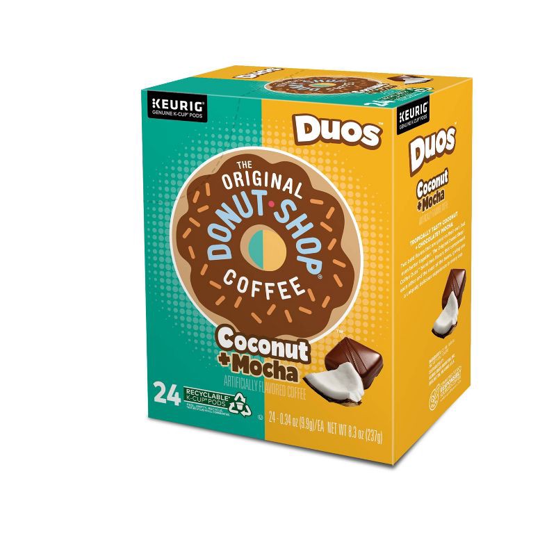 slide 16 of 17, The Original Donut Shop Duos Coconut + Mocha Keurig Single-Serve K-Cup Coffee Pods, Medium Roast Coffee - 24ct, 24 ct