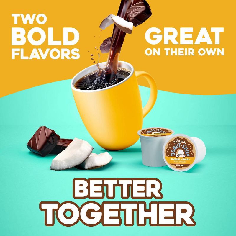 slide 5 of 17, The Original Donut Shop Duos Coconut + Mocha Keurig Single-Serve K-Cup Coffee Pods, Medium Roast Coffee - 24ct, 24 ct