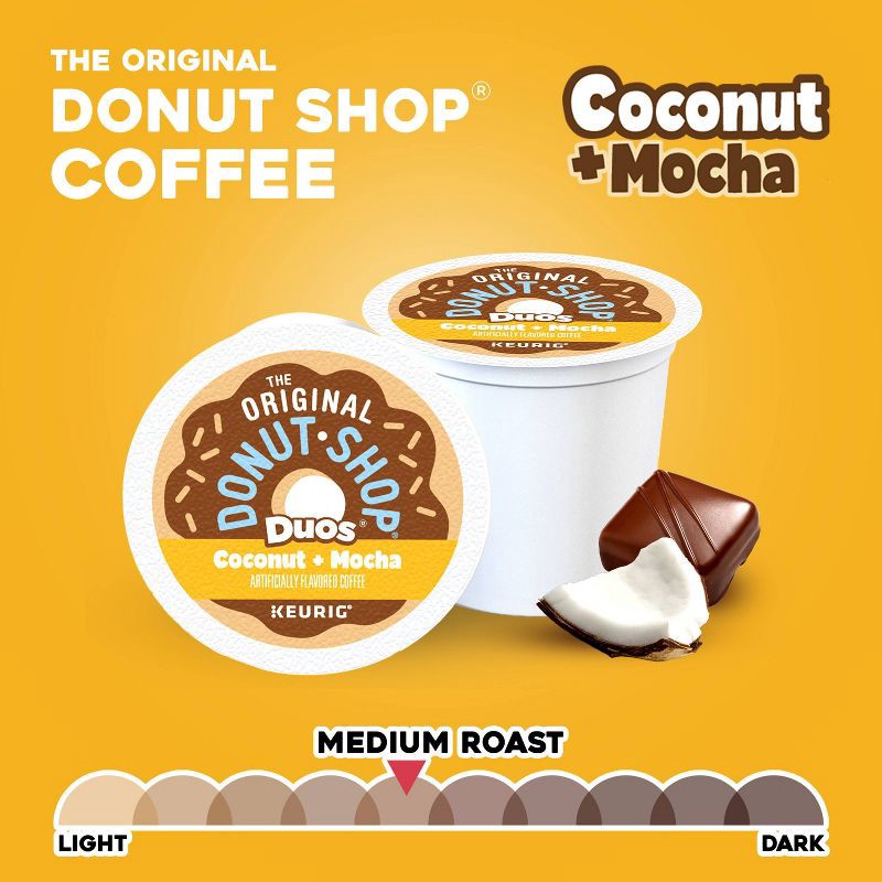 slide 6 of 17, The Original Donut Shop Duos Coconut + Mocha Keurig Single-Serve K-Cup Coffee Pods, Medium Roast Coffee - 24ct, 24 ct