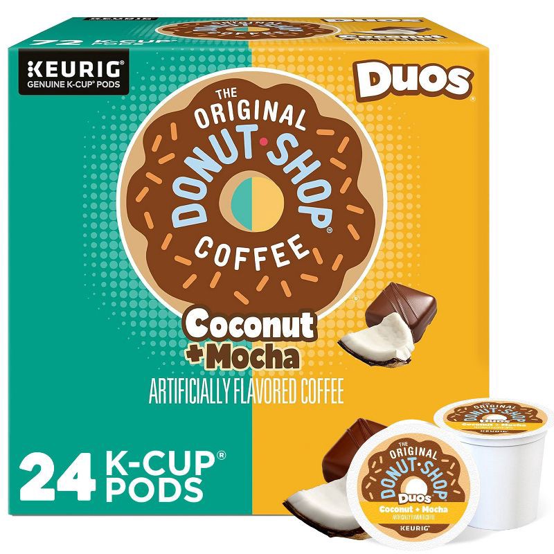 slide 1 of 17, The Original Donut Shop Duos Coconut + Mocha Keurig Single-Serve K-Cup Coffee Pods, Medium Roast Coffee - 24ct, 24 ct