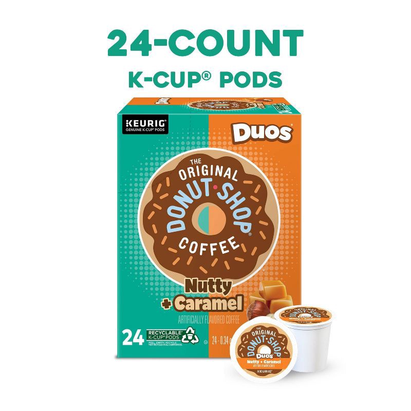 slide 2 of 17, The Original Donut Shop Duos Nutty + Caramel Keurig Single-Serve K-Cup Pods, Medium Roast Coffee - 24ct, 24 ct