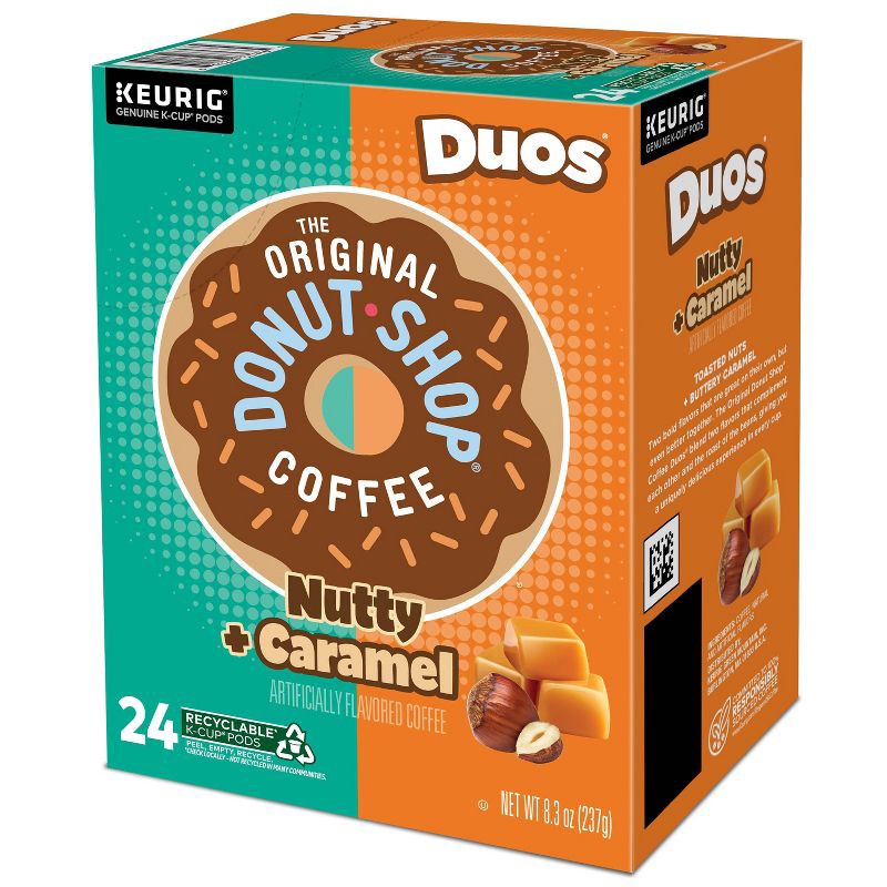 slide 16 of 17, The Original Donut Shop Duos Nutty + Caramel Keurig Single-Serve K-Cup Pods, Medium Roast Coffee - 24ct, 24 ct