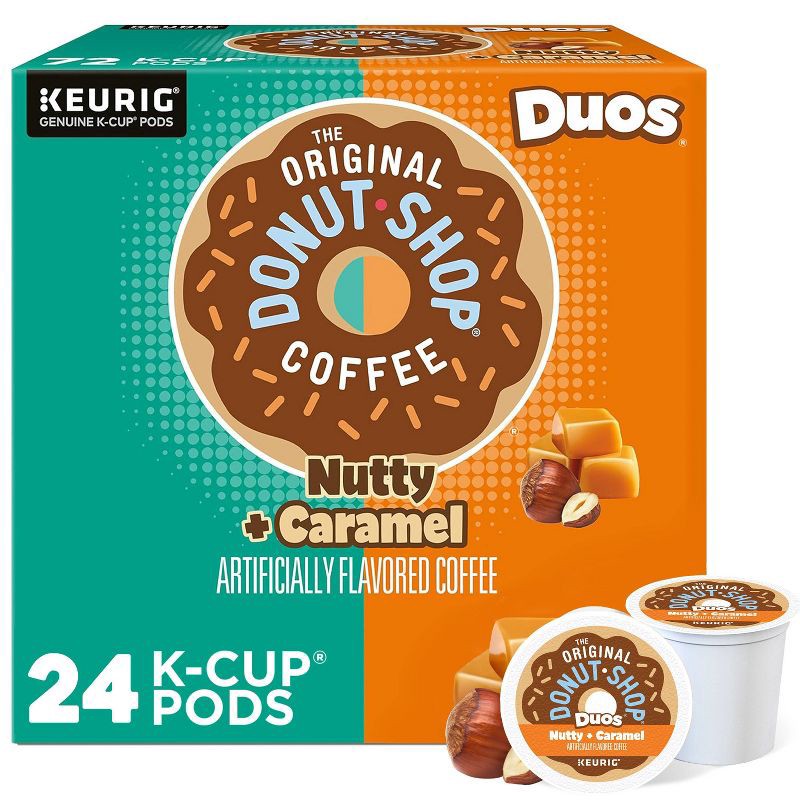 slide 1 of 17, The Original Donut Shop Duos Nutty + Caramel Keurig Single-Serve K-Cup Pods, Medium Roast Coffee - 24ct, 24 ct