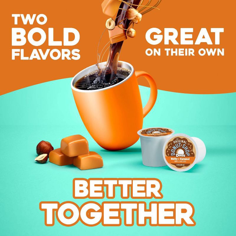 slide 5 of 17, The Original Donut Shop Duos Nutty + Caramel Keurig Single-Serve K-Cup Pods, Medium Roast Coffee - 24ct, 24 ct