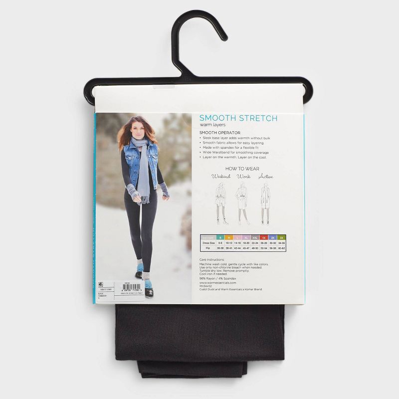 slide 4 of 6, Warm Essentials by Cuddl Duds Women's Smooth Stretch Thermal Leggings - Black S, 1 ct