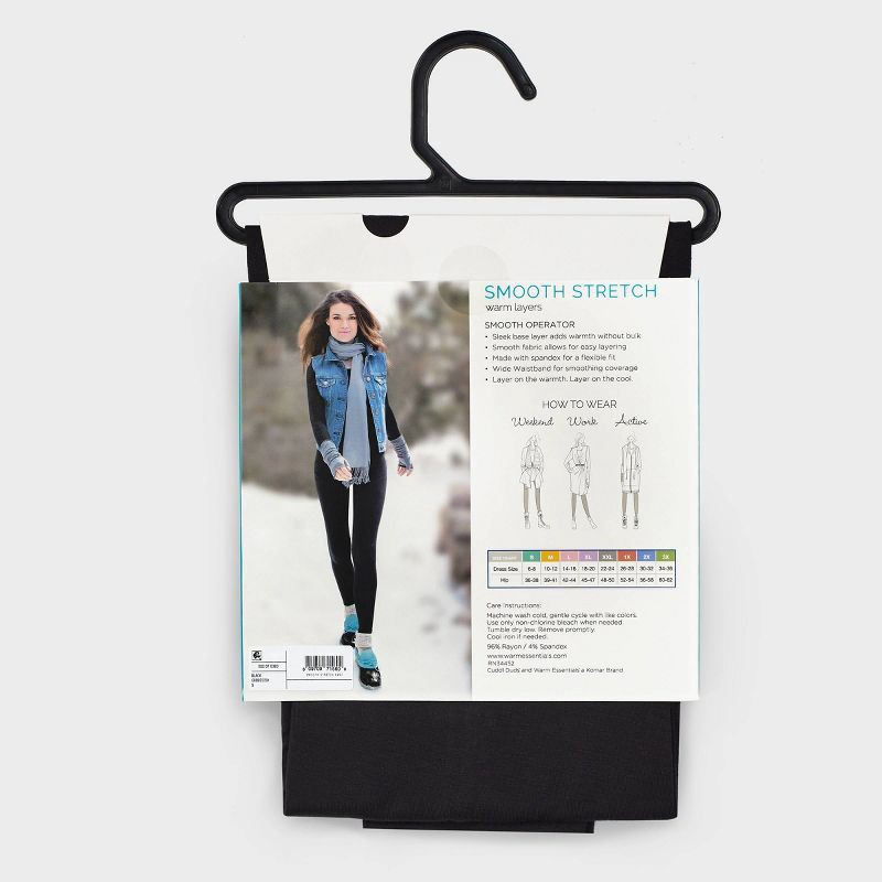 slide 6 of 6, Warm Essentials by Cuddl Duds Women's Smooth Stretch Thermal Leggings - Black S, 1 ct
