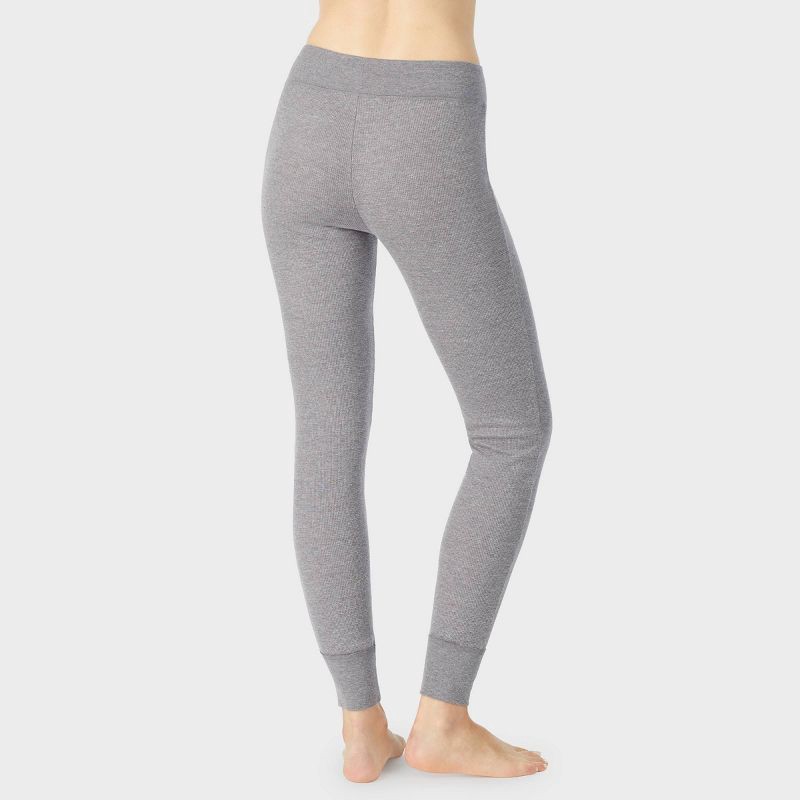 slide 6 of 9, Warm Essentials by Cuddl Duds Women's Waffle Thermal Leggings - Graphite Heather S, 1 ct