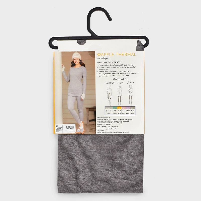 slide 8 of 9, Warm Essentials by Cuddl Duds Women's Waffle Thermal Leggings - Graphite Heather S, 1 ct