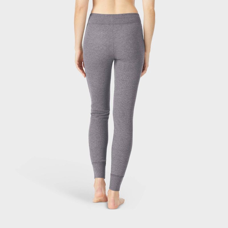 slide 2 of 9, Warm Essentials by Cuddl Duds Women's Waffle Thermal Leggings - Graphite Heather L, 1 ct