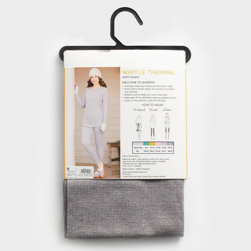 slide 7 of 9, Warm Essentials by Cuddl Duds Women's Waffle Thermal Leggings - Graphite Heather XL, 1 ct