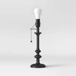 Small Stick Lamp Base (Includes LED Light Bulb) Black - Threshold™: Metal, ETL Listed, No Assembly Required