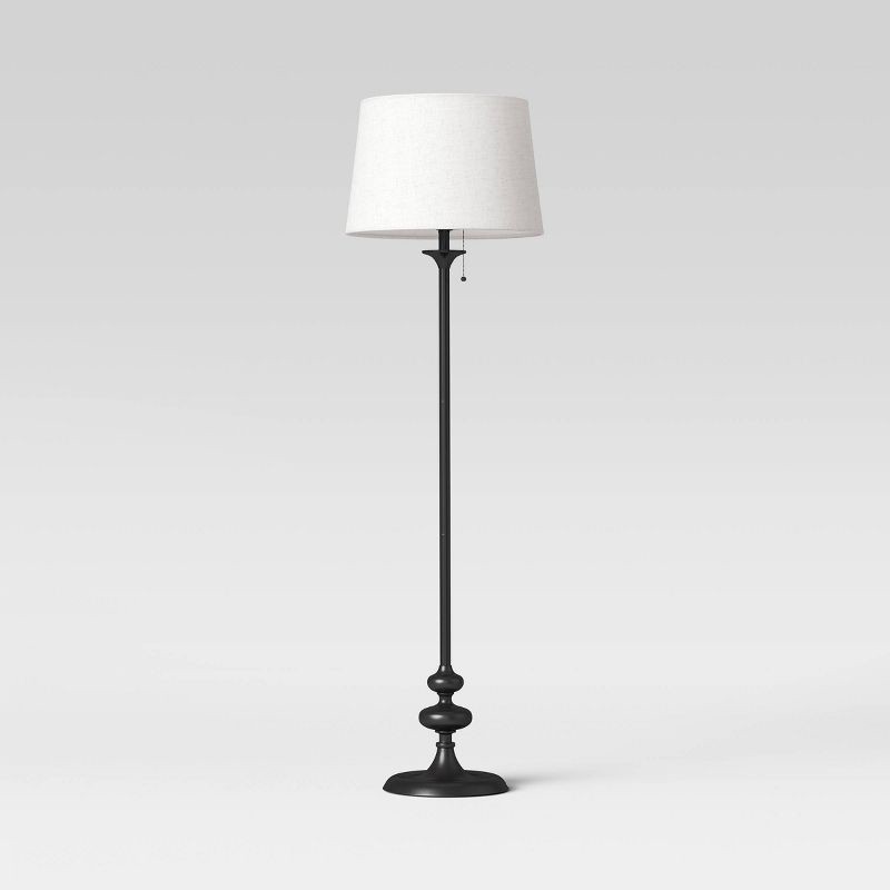 slide 2 of 4, 62.5"x16" Londonberry Stick Floor Lamp Black - Threshold™: Pull Chain, ETL Listed, Metal Base, 1 ct
