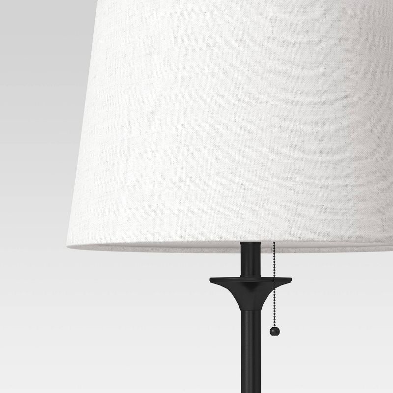 slide 4 of 4, 62.5"x16" Londonberry Stick Floor Lamp Black - Threshold™: Pull Chain, ETL Listed, Metal Base, 1 ct