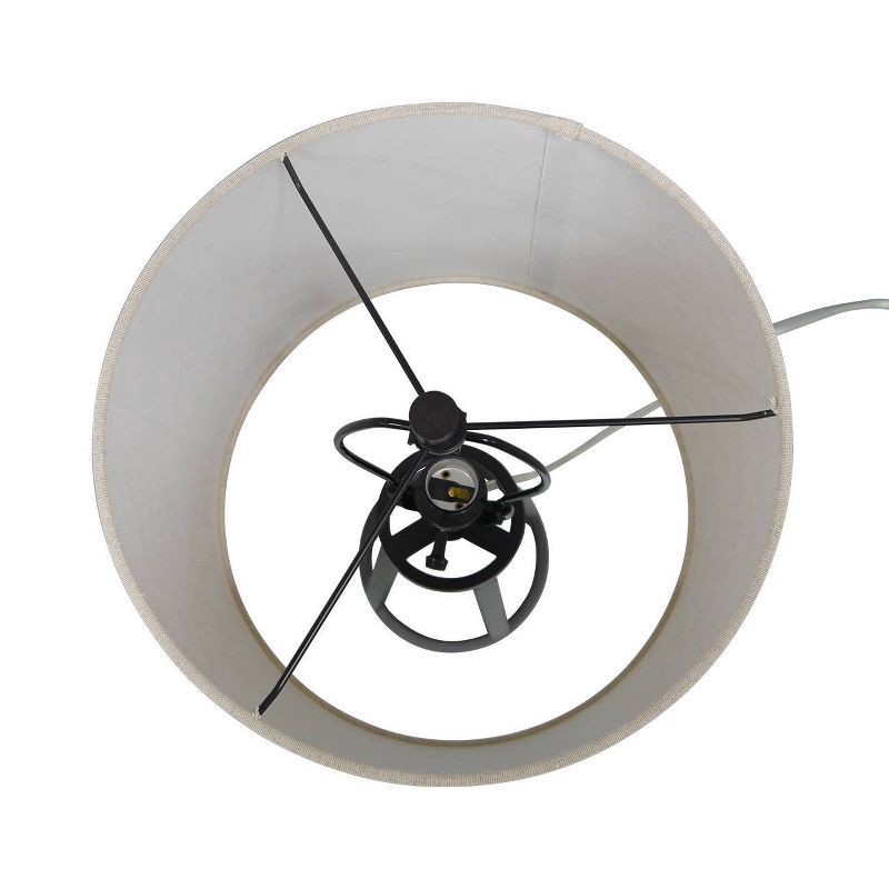 slide 9 of 10, Medium Modern Industrial Assembled Table Lamp Black - Threshold™: UL Listed, Cotton-Linen Shade, Metal Body, No Bulb Included, 1 ct