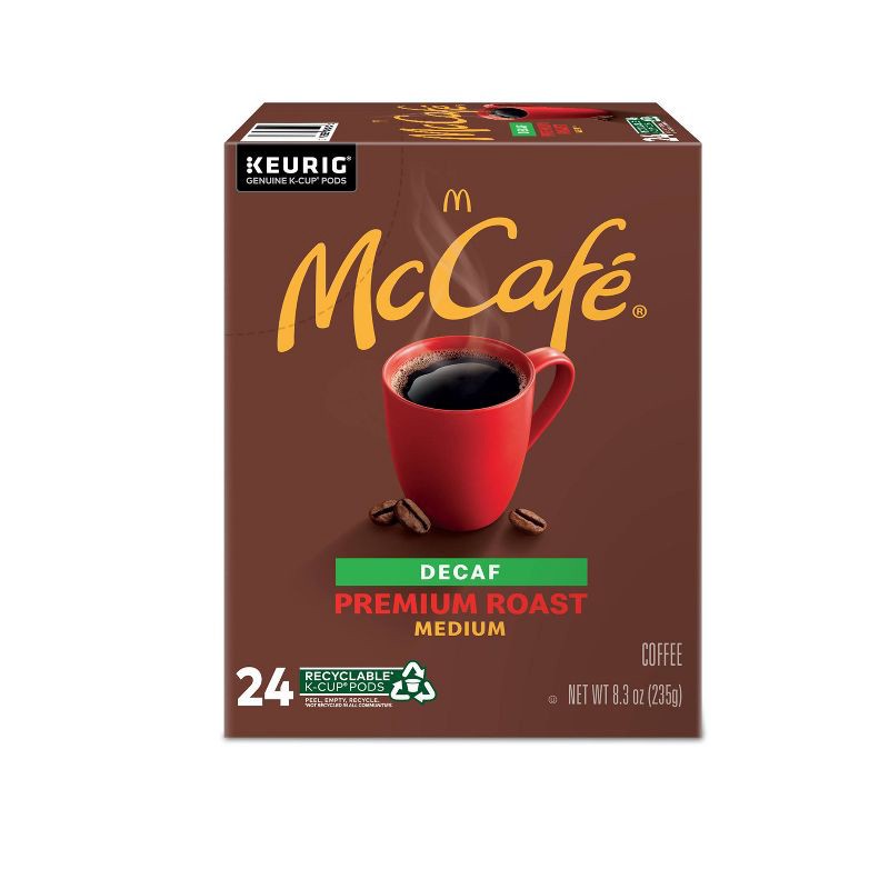 slide 5 of 10, 24ct McCafe Premium Roast Decaf Keurig K-Cup Coffee Pods Decaffeinated Medium Roast, 24 ct