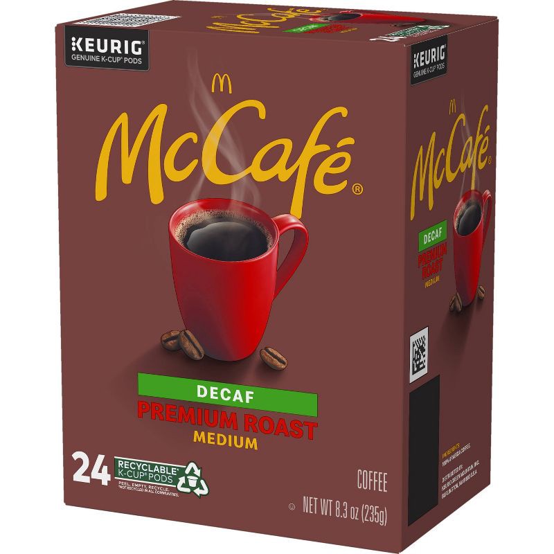 slide 9 of 10, 24ct McCafe Premium Roast Decaf Keurig K-Cup Coffee Pods Decaffeinated Medium Roast, 24 ct
