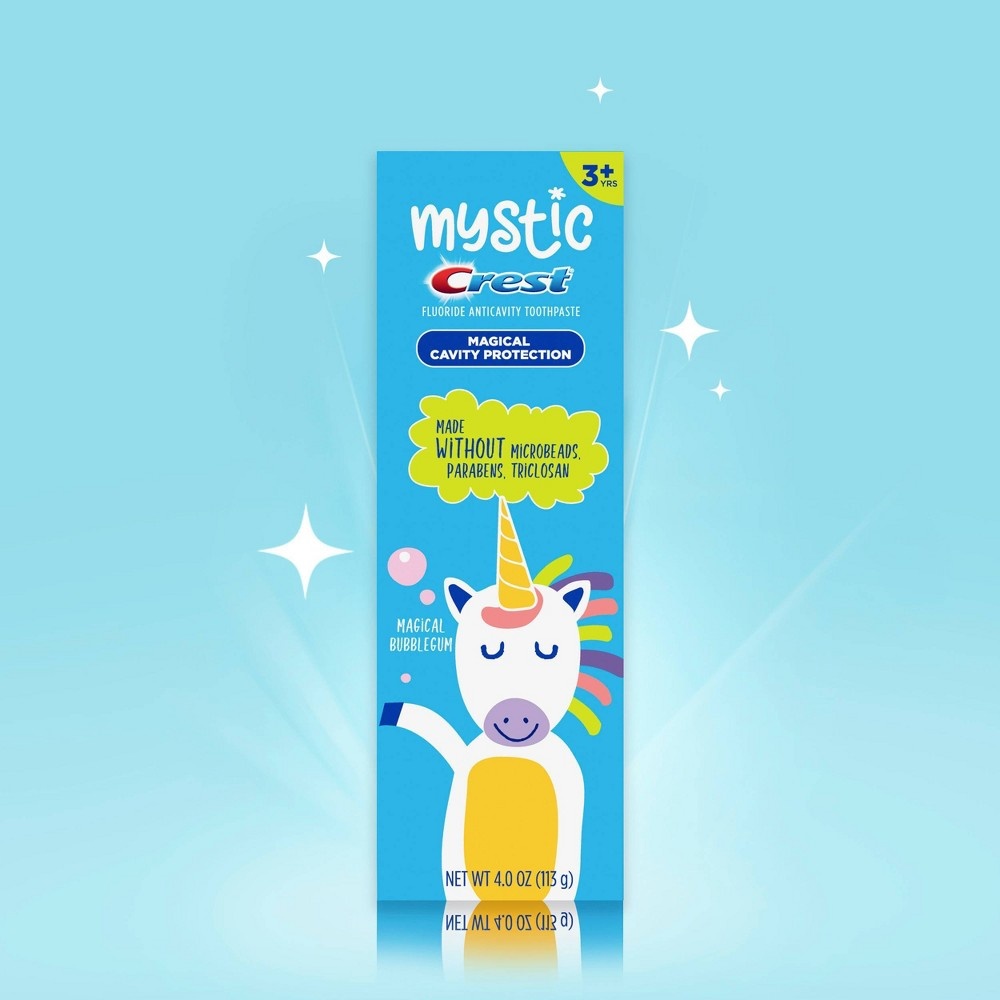 slide 7 of 7, MYSTIC by Crest Kid's Toothpaste with Fluoride Magical Bubblegum Flavor, 4 oz