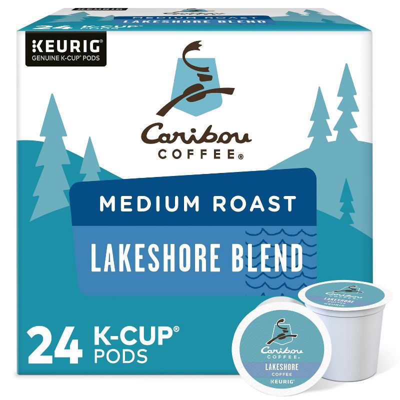 slide 1 of 8, Caribou Coffee Lakeshore Blend Keurig K-Cup Coffee Pods - Medium Roast - 24ct, 24 ct