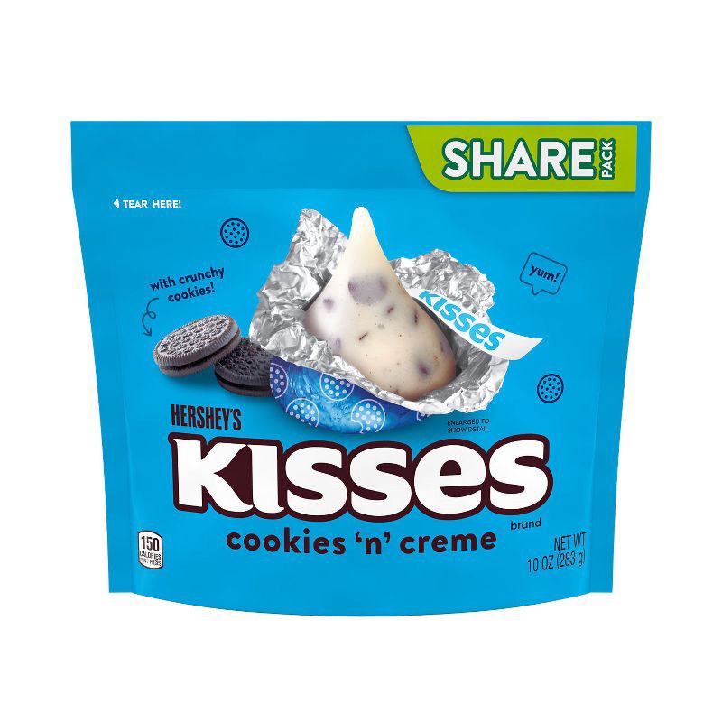 slide 2 of 7, Hershey's Kisses Cookies and Creme Candy Share Pack - 10oz, 10 oz