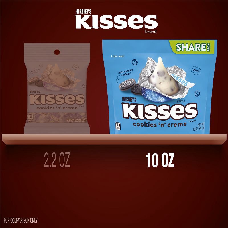 slide 7 of 7, Hershey's Kisses Cookies and Creme Candy Share Pack - 10oz, 10 oz
