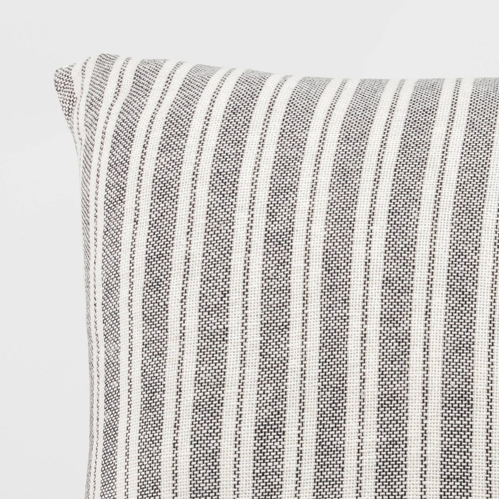 Gray & Beige Striped Oversized Square Throw Pillow