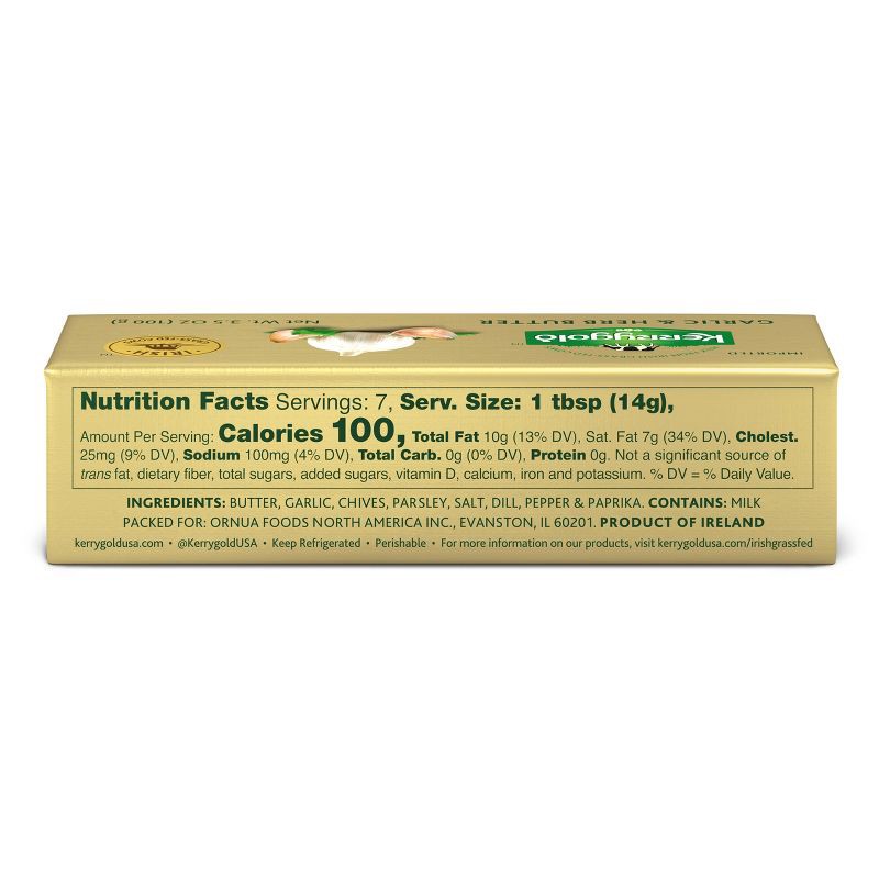 slide 3 of 3, Kerrygold Grass-Fed Garlic and Herb Pure Irish Butter - 3.5oz Stick, 3.5 oz