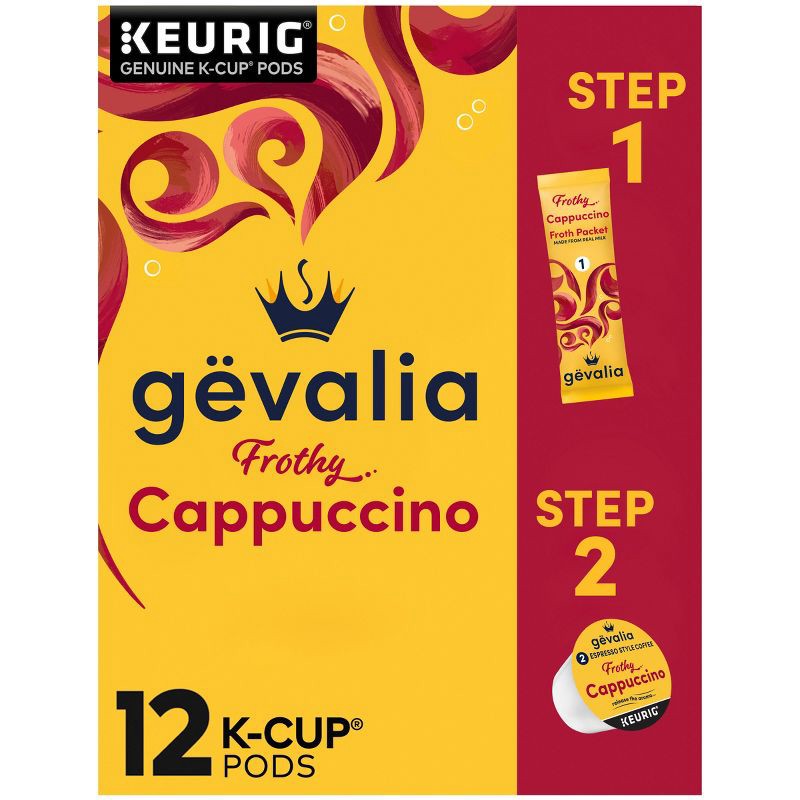 slide 1 of 8, Gevalia Cappuccino Dark Roast Coffee Pods - 12ct, 12 ct
