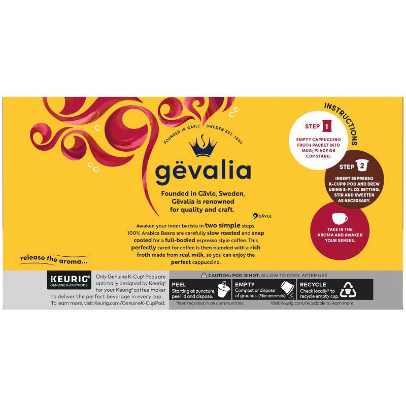 slide 7 of 8, Gevalia Cappuccino Dark Roast Coffee Pods - 12ct, 12 ct