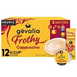 Gevalia Cappuccino Dark Roast Coffee Pods - 12ct