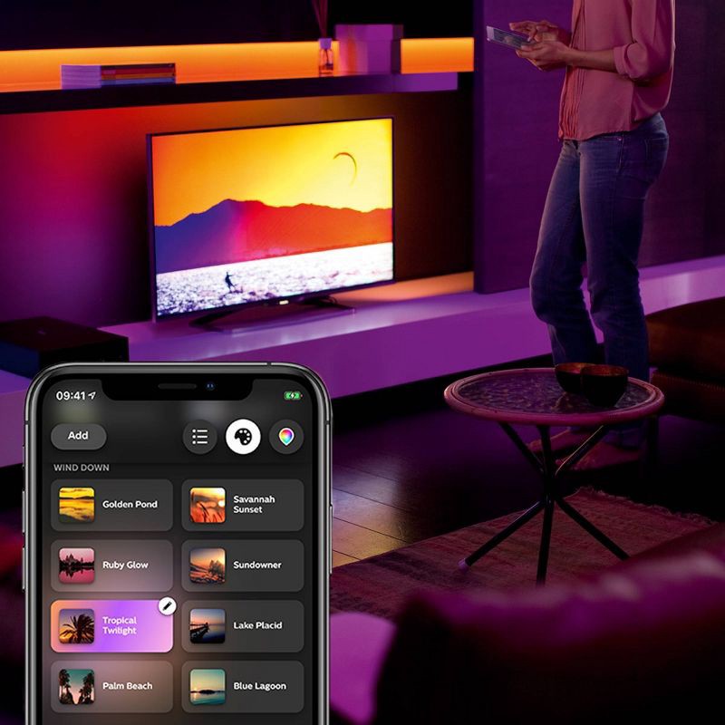 slide 5 of 8, Philips Hue White and Color Ambiance Bluetooth Enabled Lightstrip Base Kit, 1 ct