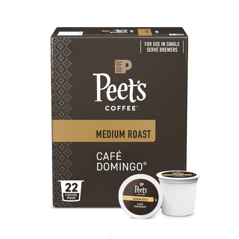 slide 1 of 6, Peet's Coffee Cafe Domingo Medium Roast Single Serve Coffee Pods - 22ct, 22 ct