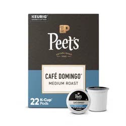 Peet's Coffee Cafe Domingo Medium Roast Single Serve Coffee Pods - 22ct