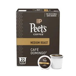 Peet's Coffee Cafe Domingo Medium Roast Single Serve Coffee Pods - 22ct