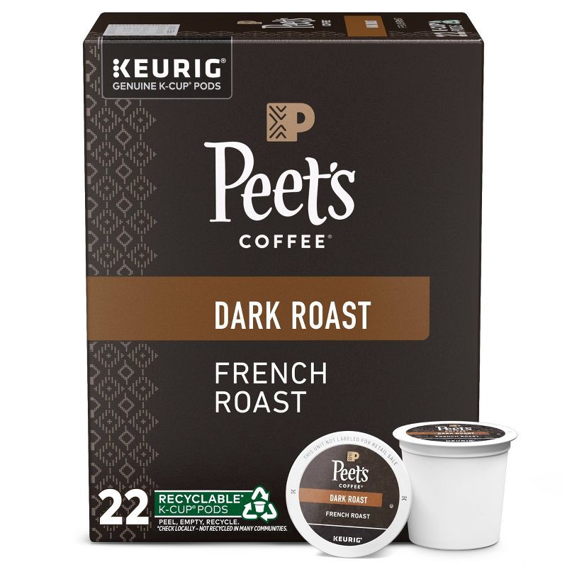 slide 1 of 10, Peet's Coffee Peet's French Dark Roast Coffee - Keurig K-Cup Pods - 22ct, 22 ct