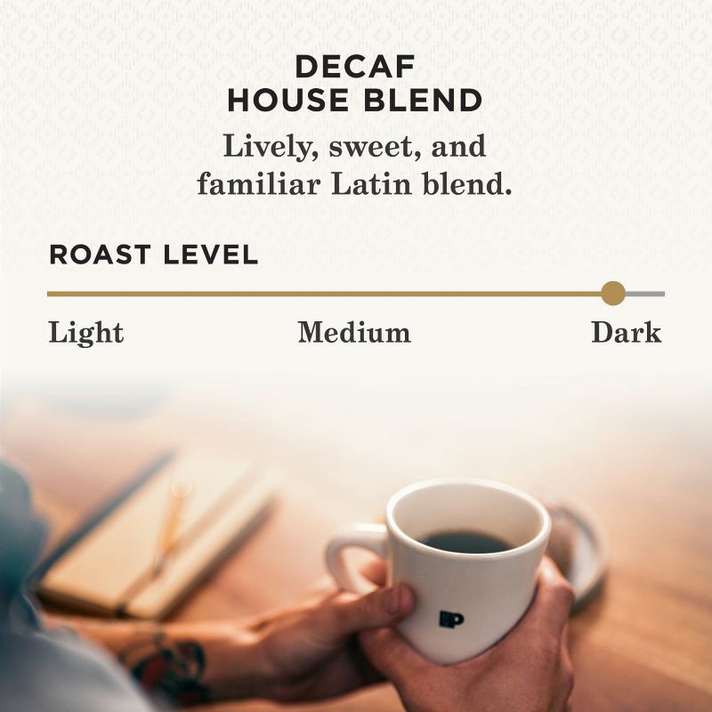 slide 3 of 7, Peet's Coffee House Dark Roast Single Serve Coffee Pods - Decaf - 22ct, 22 ct