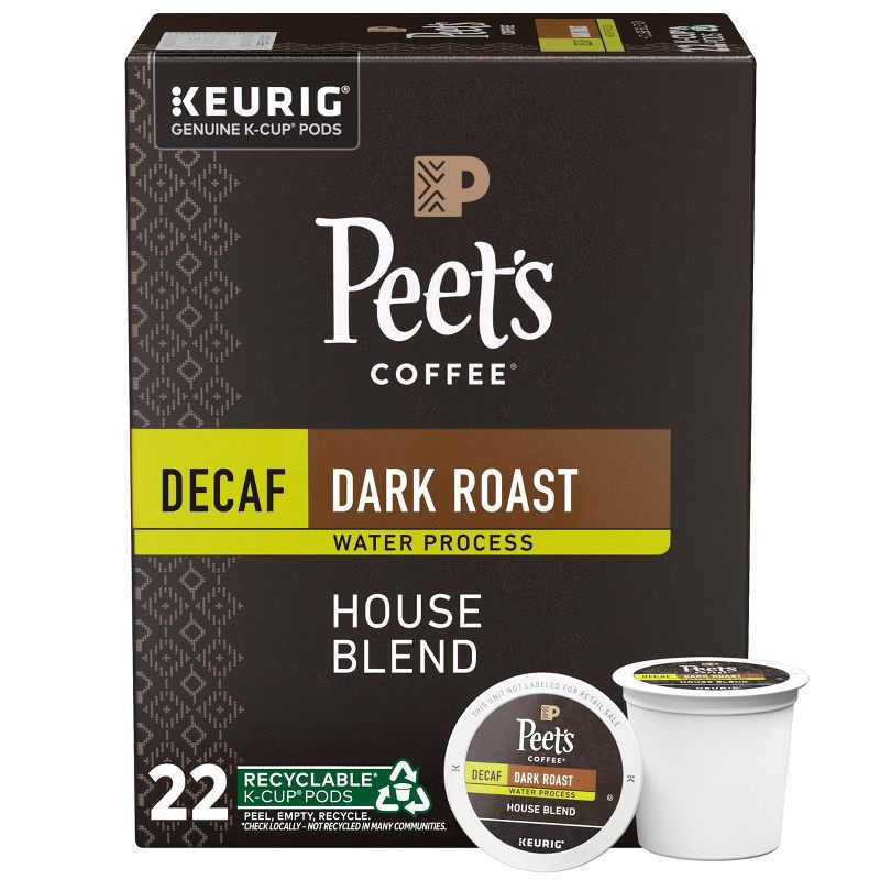 slide 1 of 7, Peet's Coffee Peet's Decaf House Dark Roast Coffee - Keurig K-Cup Pods - 22ct, 22 ct