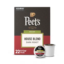 Peet's Coffee House Dark Roast Single Serve Coffee Pods - Decaf - 22ct